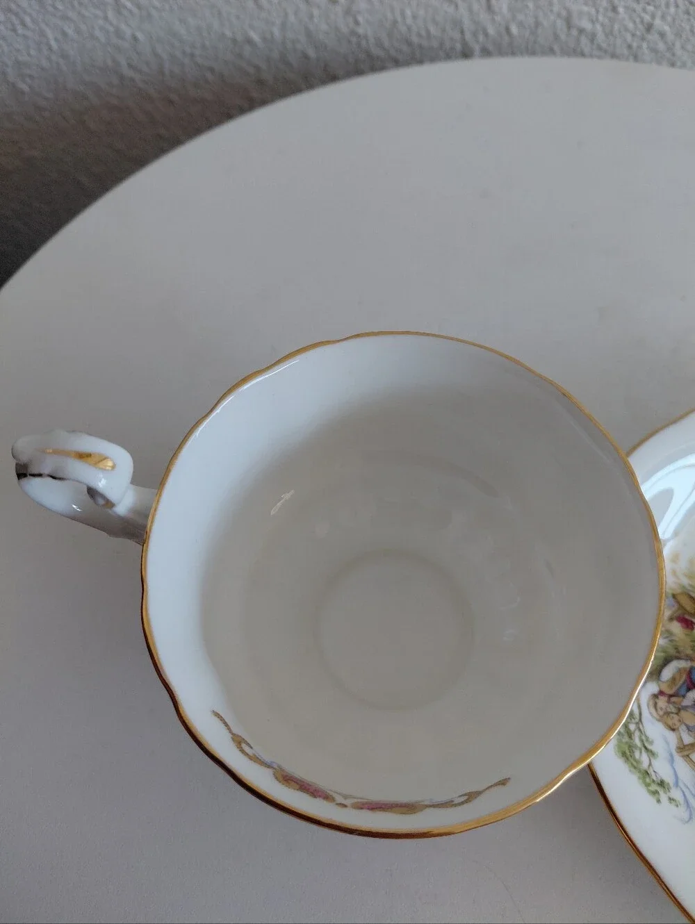 Vtg 1960s ROYAL CREST Fine Bone China FIRST LOVE Colonial Tea Cup&Saucer England